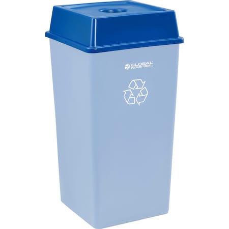 Global Industrial Recycling Bottle & Can Lid, Blue, Plastic, 20-1/7 W/Dia 641441RBL